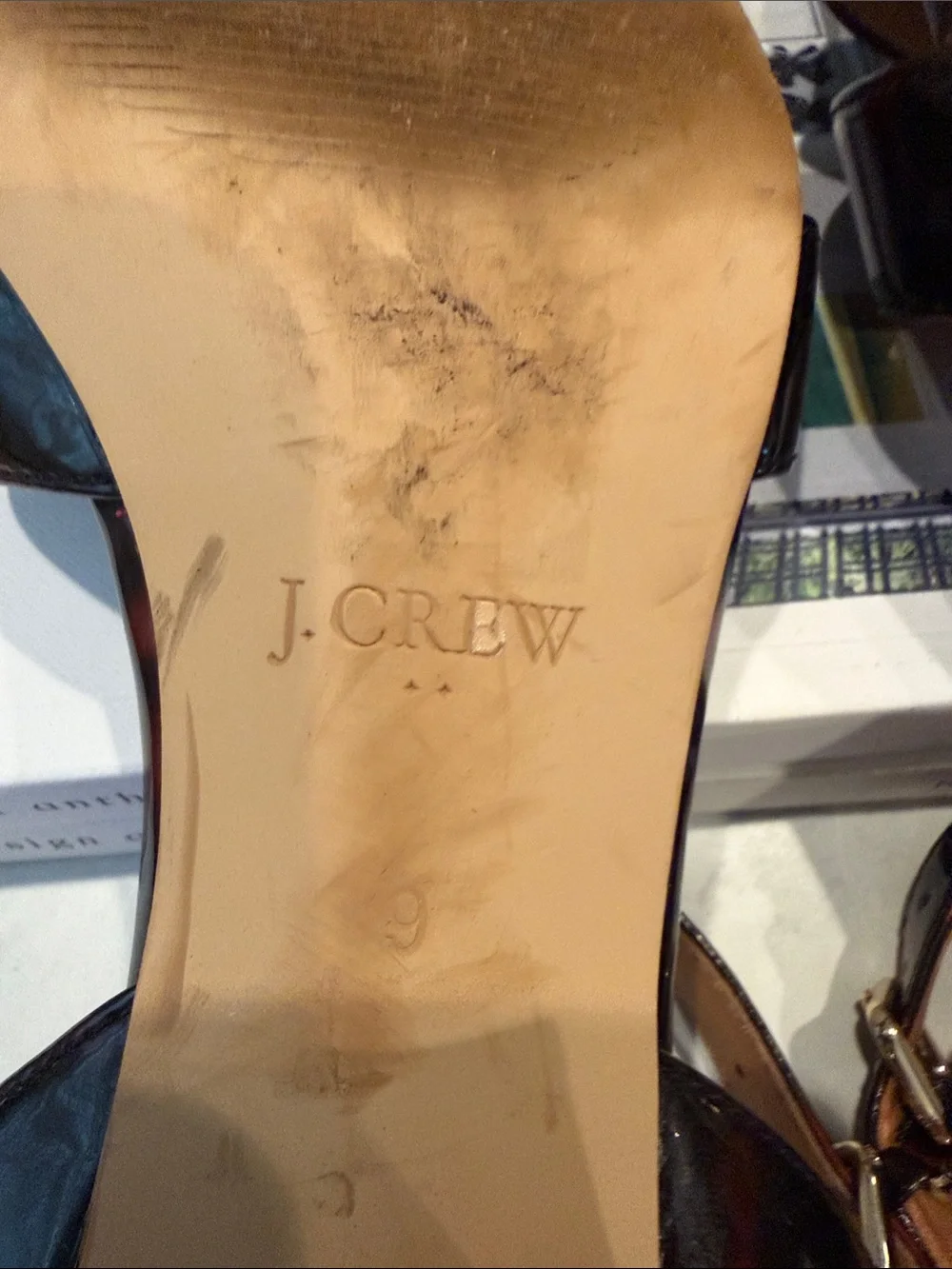 J. Crew Tortoiseshell Patent Leather Ankle-Strap Sandals - Brown/Black